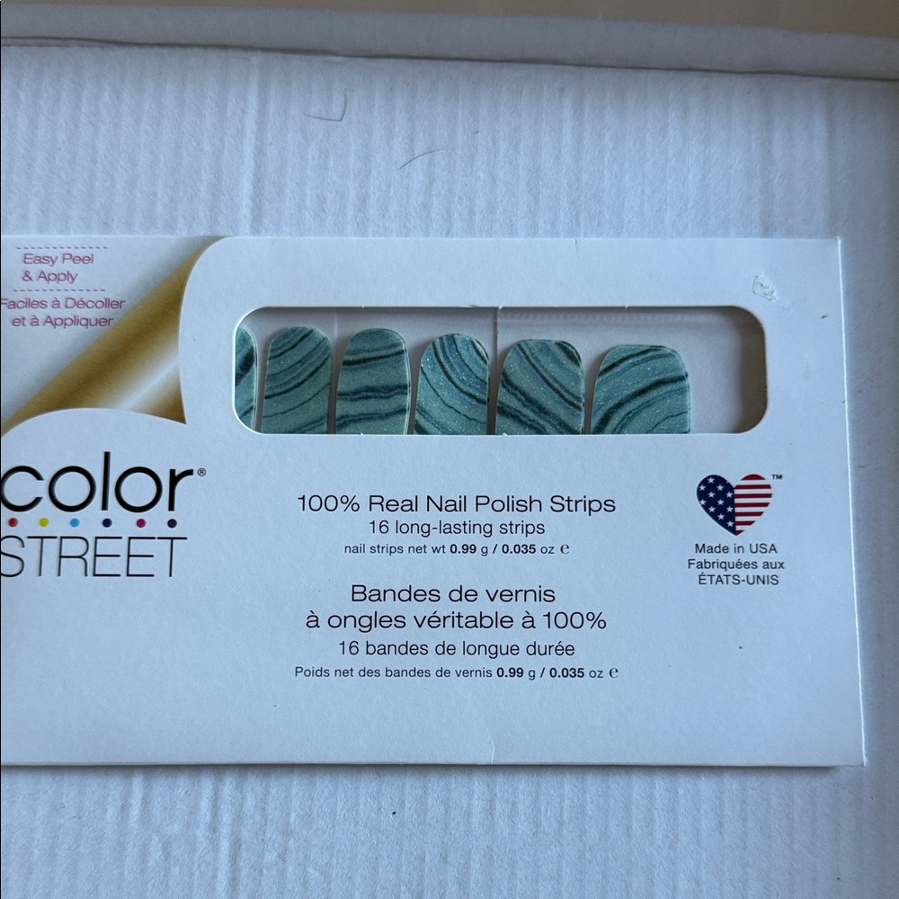 Color Street Teal and Silver Nail Strips